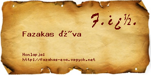 Fazakas Éva névjegykártya