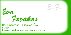 eva fazakas business card